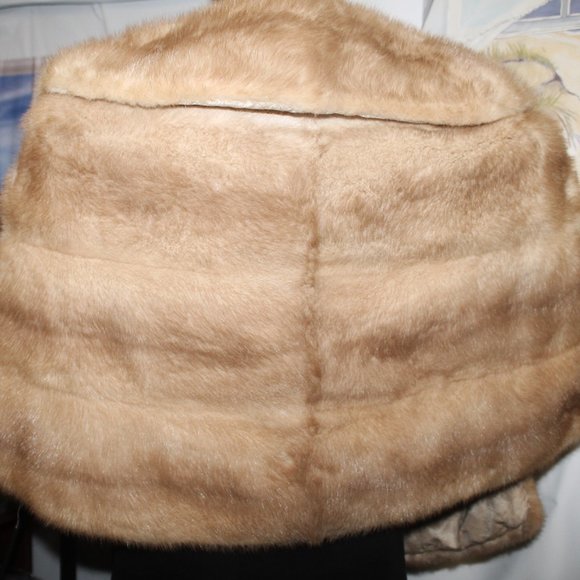 1938 Petersen Harned Von Maur Genuine Autumn Haze Mink Stole Jacket Shawl Coat - Picture 7 of 8